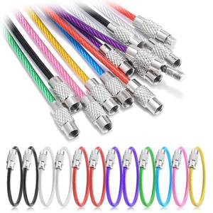lot 10089 image: ManTangSun 12 Pack 4 Key Ring Wire Keychain Cable Keyring Keychain Holder Clips Small Loops for Car Keys, Luggage Tags, Bag Tags, Crafts (Assorted, 2mm)