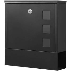 lot 13341 image: KYODOLED Locking Mailbox Wall Mount, Locked Mail Boxes, Mailbox with Key Lock for Outside, Large Capacity Drop Box for Newspapers, 13 x 3.4 x 11.8 Inch, Black