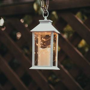 lot 13349 image: 14 Gloden Brushed Vintage Candle Lantern with 30pcs Fairy Light (4 Hours Timer,3 AAA Batteries Included) Hanging Lantern Indoor Outdoor Using Decorative Candle Lanterns Table lanterns