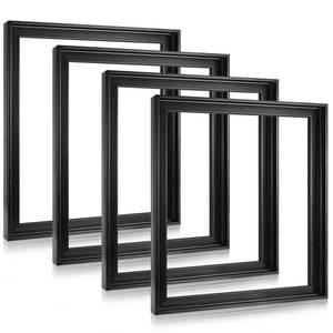 lot 13353 image: Soaoo 4 Pcs Canvas Floater Frames 12 x 16 Black Floating Canvas Frame 0.9 Deep Artwork for Paintings with Hardware Kit Included for Wall Prints Painting, Assemble Required