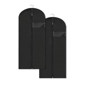 lot 14386 image: LXLOVESM Garment Bags for Hanging Clothes, 45 Suit Bag Cover for Storage and Travel, Dress Bags for Gowns Long, 2 Pack (Black)