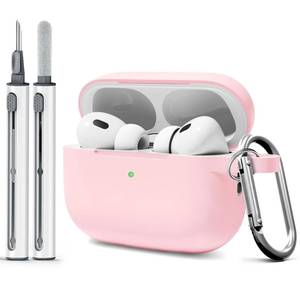 lot 14390 image: Woyinger for AirPods Pro 2 Case with Cleaner Kit, Compatible with Airpods Pro 2nd1st Generation Case (USB-C Cable) with Keychain for Women and Men,Light Pink