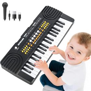 lot 15593 image: 37 Key Piano Keyboard Toy for Kids Ages 3-5 Electric Pianos with Microphone Toddler First Music Toys for 3 4 5 6 7 Year Old Boys Girls Birthday (Black)