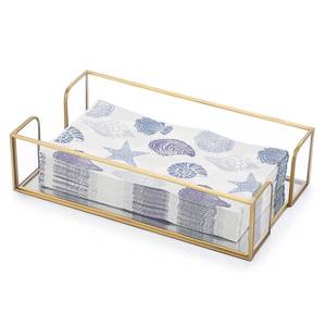 lot 15601 image: Sumnacon Napkin Holder,Glass Napkin Holder Table,Stylish Guest Towel Holder for Hand Towel Napkin,Rectangle Napkin Basket for Bathroom Toilet Kitchen Dining Table Counter,Gold