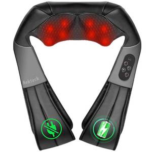 lot 15610 image: Nekteck Cordless Shiatsu Neck and Back Massager with Soothing Heat, Rechargeable Electric Deep Tissue 3D Kneading Massage Pillow for Shoulder Leg Body Muscle Pain Relief, 3 Speed Intensities