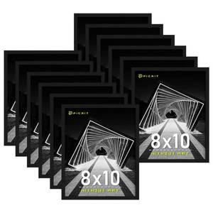 lot 15613 image: Picrit 8x10 Picture Frame Set of 12, Wall Gallery Photo Frames without Mat, Multi Photo Display for Home Decor, Black