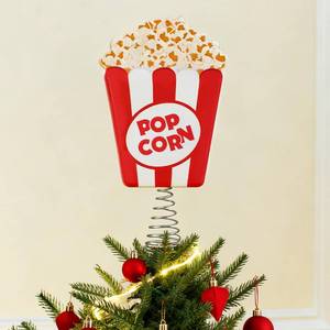 lot 15617 image: Gejoy Popcorn Christmas Tree Toppers Christmas Movie Night Party Supplies Decorations Wooden Xmas Tree Ornament for Indoor Movie Holiday Party Supplies