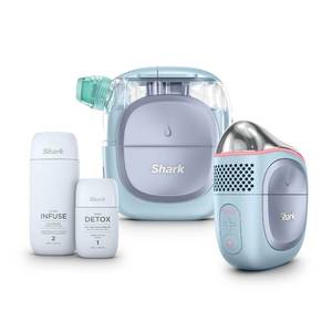 lot 15619 image: Shark FacialPro Glow at-Home Hydro-Powered Facial System with DePuffi Hot & Cold Therapy �� Professional Spa Skincare Device for Pore Cleansing, Hydration, & Radiant Glow, Blue, FH320