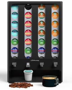 lot 15620 image: LifeMoreasy K Cup Holder Creative Coffee Pods Storage Stand Vending-Style K Pod Dispenser K Cup Organizer for 28 Pods