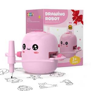 lot 3932 image: Drawing Robot for Kids, Interactive Educational Drawing Robot with Voice Interaction, Montessori Drawing Learning Toy with 150 Word Cards & 16 Color Pens, Christmas Birthday Present for Kids 5 6 7 8 9