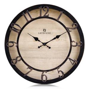 lot 3935 image: Lafocuse 12 Inch Raised 3D Numbers Black Wall Clocks Battery Operated, Silent Farmhouse Rustic Wall Clock for Living Room Decor Kitchen Bedroom