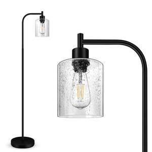 lot 3940 image: BoostArea Modern Floor Lamp with Seeded Glass Shade, 65 Inches Tall, Energy Efficient, LED Bulb Included, Easy Assembly and Use