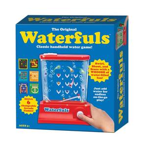 lot 4201 image: Playmonster Original Waterfuls Classic Handheld Water Games �� Kids Games, Retro Travel Games, Fidget Toys for Kids, Autism Toys, 6 Interchangeable Back Panels, Screen Free Play, Portable, Ages 3