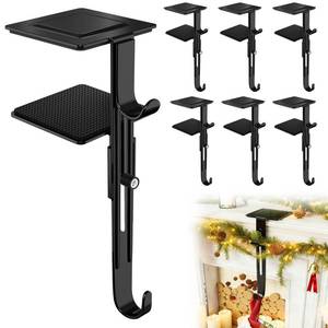 lot 4207 image: RGJ 6 Pack Christmas Fireplace Stocking and Garland Hanger, 2 in 1 Adjustable Mantle Garland Hanger, No Drill Stocking Holder Hanger for Mantle, Fits Mantles from 0.5 to 3.5 Thick