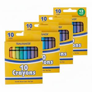 lot 4213 image: Trail maker (12 Pack) Bright Wax Coloring Crayons in Bulk, Wholesale Packaging - 10 Per Box, 120 Crayons total