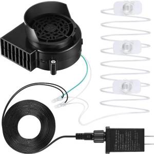lot 4217 image: Hiboom Replacement Fan Blower, 12V 1.2A Mini Air Blower with 3 LED Light String for Inflatables Indoor Outdoor, 12V 1.5A Adapter for Christmas Xmas Holiday Inflatables Fan Blower (1 Set)