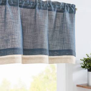 lot 4231 image: jinchan Linen Valance for Farmhouse Living Room Windows 16 Inch Slubbed Crossed Double Layer Window Valance Light Filtering Rustic Country Overlay Rod Pocket 1 Panel Navy Blue