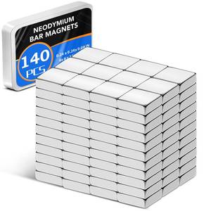 lot 4241 image: 140 Pack Strong Neodymium Bar Magnets��Powerful Rare Earth Neodymium Magnets with Double-Sided Adhesive Perfect for Fridge, Garage, Kitchen, Craft, Office etc 6 x 6 x 2 mm