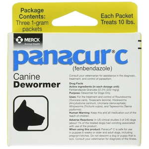 lot 4244 image: Panacur C Fenbendazole Canine Dewormer  Three 1-Gram Packets