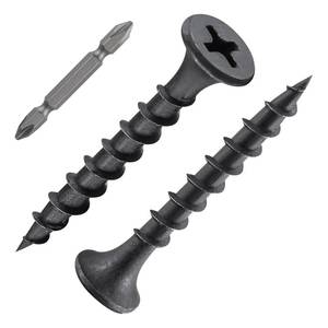 lot 4250 image: Wensilon (236 pcs)#6X1-14 Black Fastener Drywall Screws-Phillips with coarse Threaded tip, Black, Suitable for Drywall Slate, Wood, etc.(1 pounds)