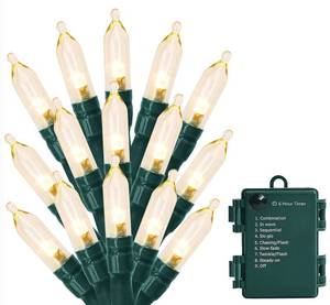 lot 4258 image: ASENEK Christmas Light, 33ft 100 LED Battery Operated String Lights with Auto Timer & 8 Modes, Green Wire Outdoor Waterproof String Lights for Outdoor and Indoor Christmas Decor �� Warm White