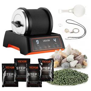 lot 5467 image: VEVOR Rock Tumbler Kit, 2 lbs Rock Polishing Kit, 4 Speed Settings 9-Day Polishing Timer Stone Polishing Kit, Rock Polisher with Rough Gemstones and Polishing Grits, Rock Polisher for Adults Kids