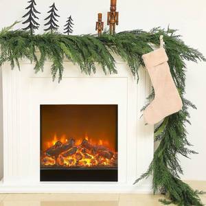 lot 5478 image: Jutom 1 PCS Christmas Cedar Garland - 6 ft Classic Green Realistic Soft Artificial Faux Cedar Pine Garland Decoration for Home Mantel & Stairs - Holiday Party Winter Decor