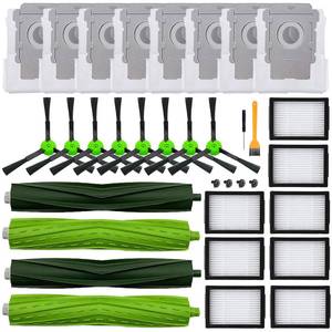 lot 5494 image: 26 Pack Replacement Parts Accessories Compatible for iRobot Roomba i3 i3 i7 i7 i4 i6 i6i8 i8Plus E5 E6 E7 J7 i5j5 I,E&J Series Vacuum Cleaner 2 Roller Brush & 8 Filters & 8 Side Brushes &8 bags