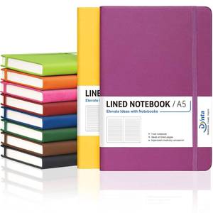 lot 5503 image: Dynta Hardcover Journals Bulk, 10 Packs A5 Lined Notebooks for Writing 200 Pages100Sheets, 8.4 x 5.8 inch, 10 Colors Classic Ruled Notebook for WorkNote TakingCollege