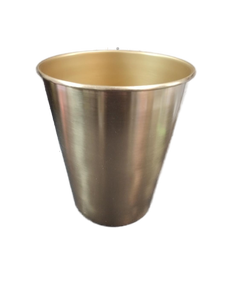 lot 5504 image: Gold Metallic Waste Basket