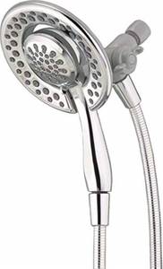 lot 5508 image: Delta 4-Setting In2ition 2-in-1 Dual Shower Head with HandHeld Spray, Chrome Detachable Shower Head with Hose, Showerhead, 1.75 GPM Flow Rate, Chrome 75486C