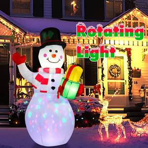 lot 5509 image: A5ft Inflatable Snowman, Christmas Outdoor Decorations Inflatables with Built-in Rotating LED Lights 5 Feet Blow Up Snow Man for Yard Garden Lawn Indoor Outdoor