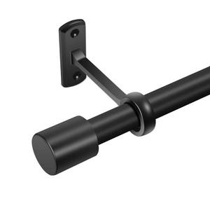 lot 5515 image: Curtain Rods for Windows 120 to 170 Inches Long, Adjustable 1 Inch Black Curtain Rod for Outdoor Indoor, Modern Heavy Duty Drapery Rod, Ceiling Mount 14ft Room Divider, All Metal, Easy Install