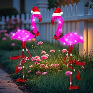 lot 5535 image: EDOF Solar Garden Lights Flamingo Decorations Outdoor Waterproof,2 Packs Solar Flamingo Light Garden Decor,Pink Flamingo Statue Decorative Figurine Lights for Yard Art Patio Porch Lawn
