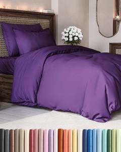 lot 5537 image: Duvet Cover TwinTwin XL Size - Extra Soft TwinTwin XL Size Duvet Cover - Lightweight & Breathable & Fade Free with Zipper Closures and Ties - 68 x 90 Inches - (Purple) Comforter Not Included