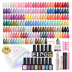 lot 5543 image: PHOENIXY 63 Pcs Gel Nail Polish Kit with U V Light and Drill, 45 Colors Gel Nail Polish with 5 Pcs Base Top Coat Manicure Starter Nail Polish Set Valentine Gifts for Women