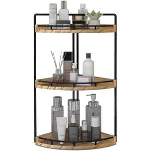 lot 5548 image: Dorhors 3-Tier Corner Bathroom Organizer Countertop for Storage,Vanity Tray,Wood Counter Organizer for Kitchen,Bathroom,Dresser (Rustic Brown)