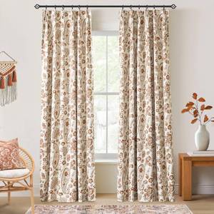 lot 5558 image: Boho Floral Blackout Curtains 84 Inch Long for Bedroom, Bohemian Terracotta Rust Burnt Orange Rustic Farmhouse Hippie Curtains for Living Room Black Out Curtains 2 Panels