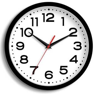 lot 6032 image: Roymnie Wall Clock Silent Non-Ticking Modern Clock Battery Operated 8 Inch Small Classic Analog Decorative for Kitchen, Living Room, Office, Bedroom, Bathroom (Black)