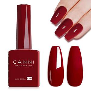 lot 6043 image: CANNI Red Gel Polish, 1Pcs Deep Dark Red Color Nail Polish Gel High Gloss Soak Off UV French Nail Manicure Salon DIY