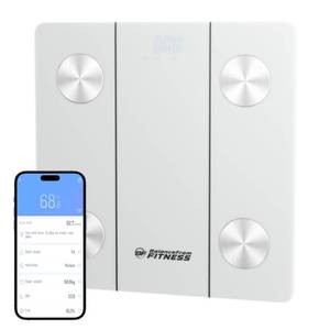 lot 6079 image: BalanceFrom Scale For Body Weight Digital Bathroom Scales Highly Accurate For People, Most Accurate Batteries Weighing Machine With LED Display, 400lb Tempered Glass, White