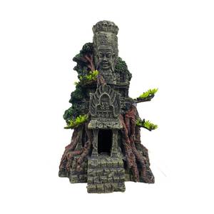 lot 6087 image: Saim Aquarium Angkor Wat Buddha Statue Temple Decorations,Aquarium Buddha Decor Fish Tank Large Buddha Statue with Tree Ornament, Dragon Tank Decoration