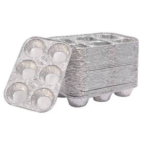 lot 6089 image: Waytiffer Muffin Pan 6-Cup Cupcake Aluminum Pans Favorite Muffin Tin Size for Baking Cupcakes - Standard Size (6-cup-20Pack)