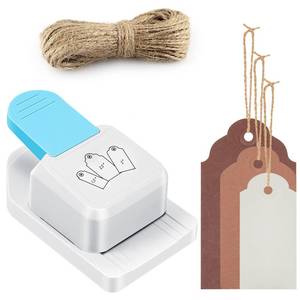 lot 6122 image: Lewtemi 3 in 1 Craft Tag Punch Gift Paper Small Hole Punch for Tag Scrapbooking Supplies 1.52 2.5 Inches Craft Puncher with Rope for Paper Crafting Scrapbooking Cards DIY Arts(Round Style)