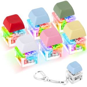 lot 6123 image: Keyboard Fidget Toy for Adults Keyboard Clicker with LED Light Keychain Fidget Stress Relief Sensory Toy incomplete only four pieces