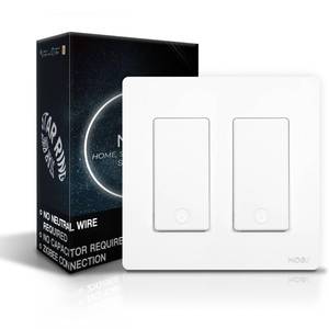 lot 6136 image: MOES Zigbee Smart Switch 2 Gang, No Neutral Wire Required, Inteligente Single Pole Light Switches, Compatible with Alexa Google Assistant, Remote Control, Require MOES Zigbee Hub