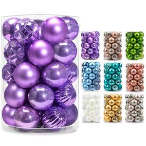 lot 6141 image: AMS 34ct Christmas Ball Mini Ornaments Party Decorations Shatterproof Festival Pendant Hangings for Xmas Tree Decor(1.5740mm,Light Purple)
