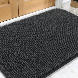 lot 6142 image: OLANLY Dog Door Mat for Muddy Paws 30x20, Absorbs Moisture and Dirt, Absorbent Non-Slip Washable Doormat, Quick Dry Chenille Mud Mat for Dogs, Entry Indoor Entryway Carpet for Inside Floor, Dark Grey
