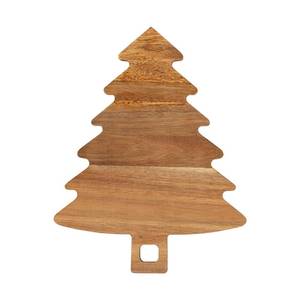 lot 6145 image: Christmas Tree Cutting Board Wood, Christmas Tree Shaped Charcuterie Board with Handle, Acacia Wood Christmas Tree Wooden Serving Tray, Christmas Gift Decor