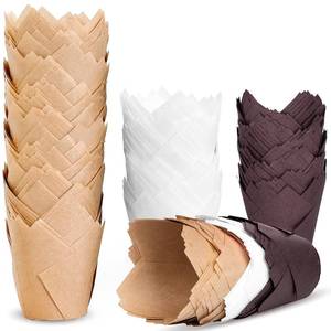 lot 6157 image: 200pcs Tulip Cupcake Liners, Premium Muffin Liners Holders for Baking Cups, Greaseproof Cupcake Wrappers in Standard Size, Classic Parchment Paper Cupcakes Liner for Party, Christmas by JIRNGLA